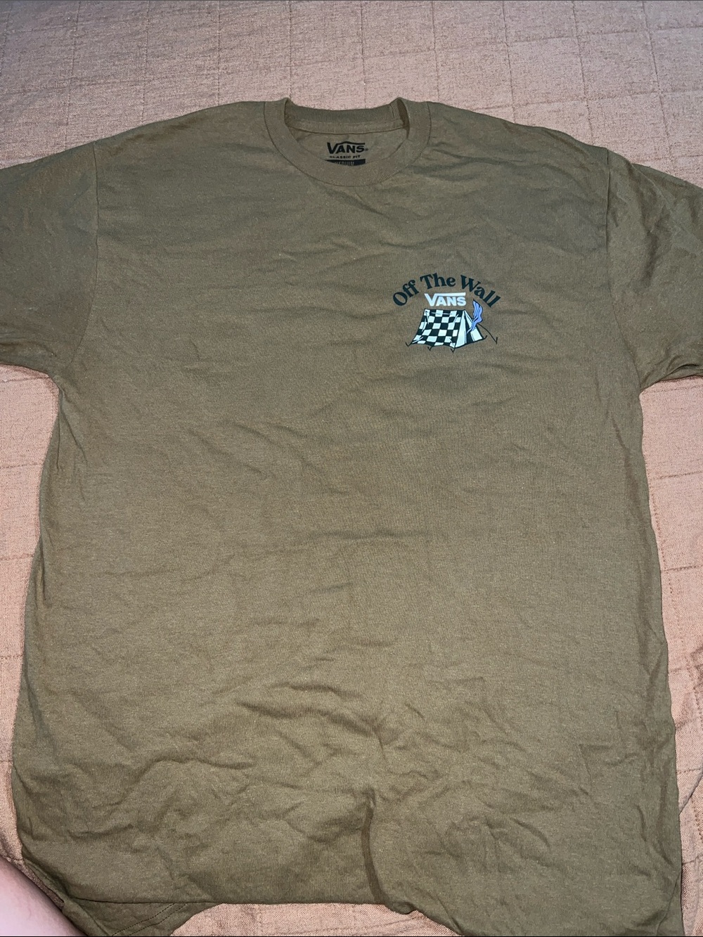 Vans Olive Green 'Off The Wall' Graphic Tee